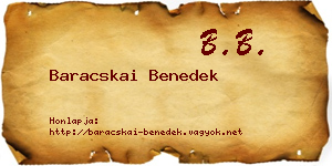 Baracskai Benedek névjegykártya