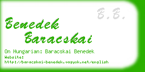 benedek baracskai business card